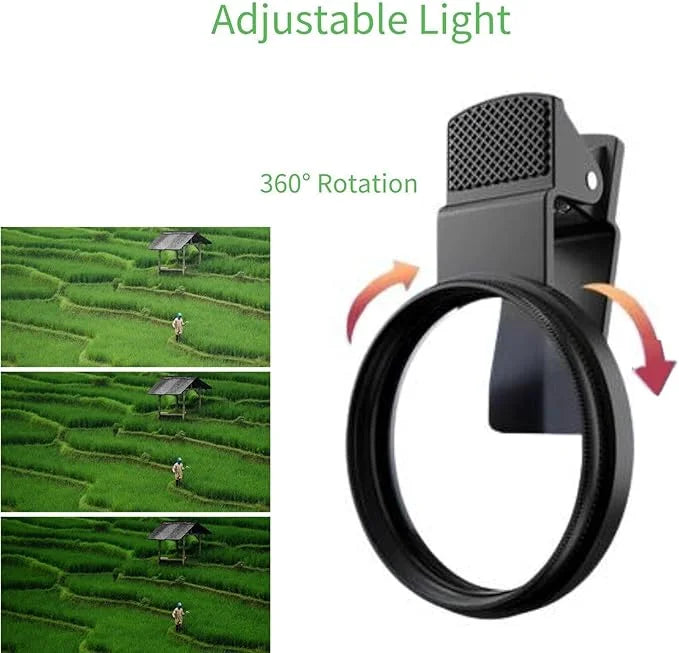 Heysliy 52mm CPL filter for Phone with Clip