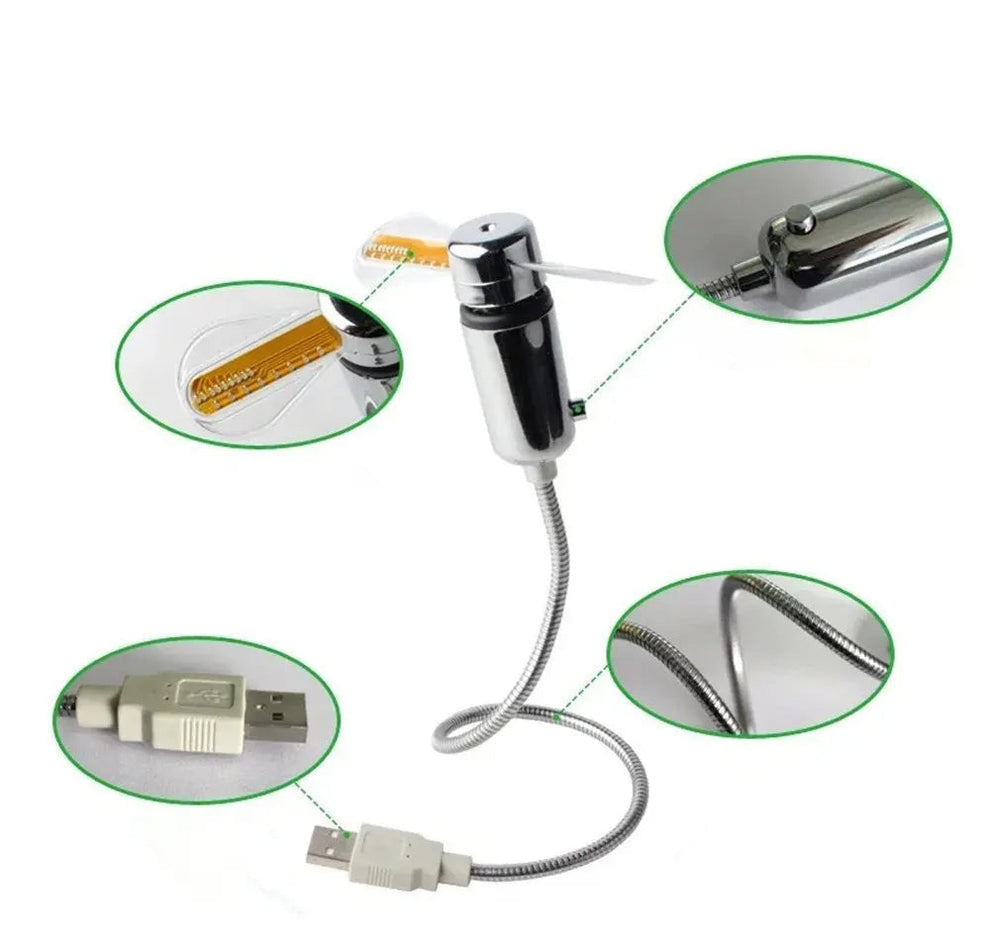 USB Clock Fan with Real Time Clock & Temperature