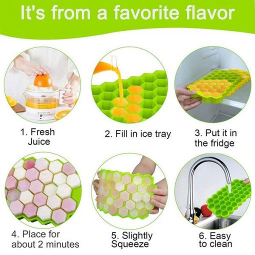 37 Ice Cube Tray with Removable Lid Silicone