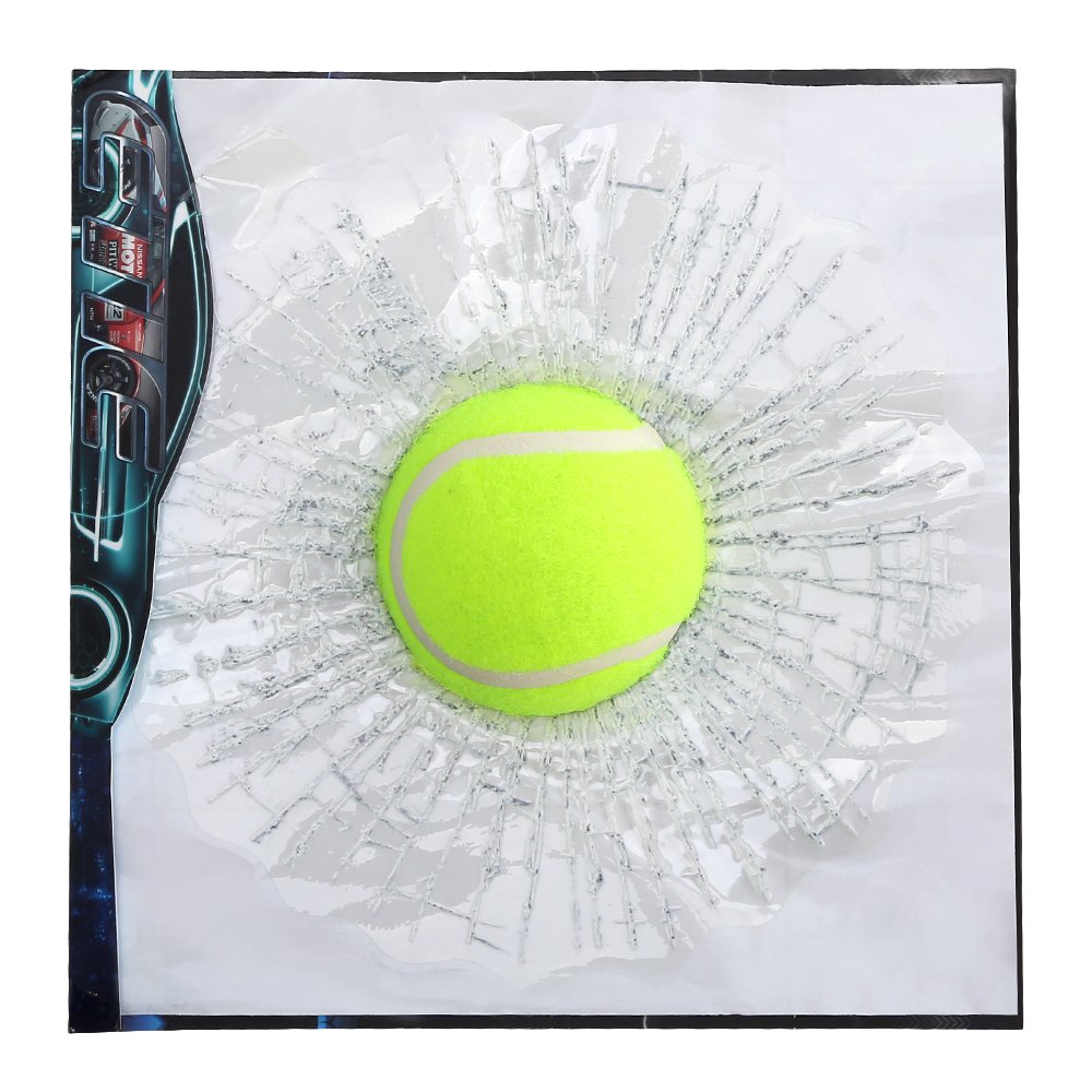 2017 Creative Funny Car 3D Balls Sticker 3D Baseball Golf Tennis Ball Hits Car Window Decal Stickers (tennis)