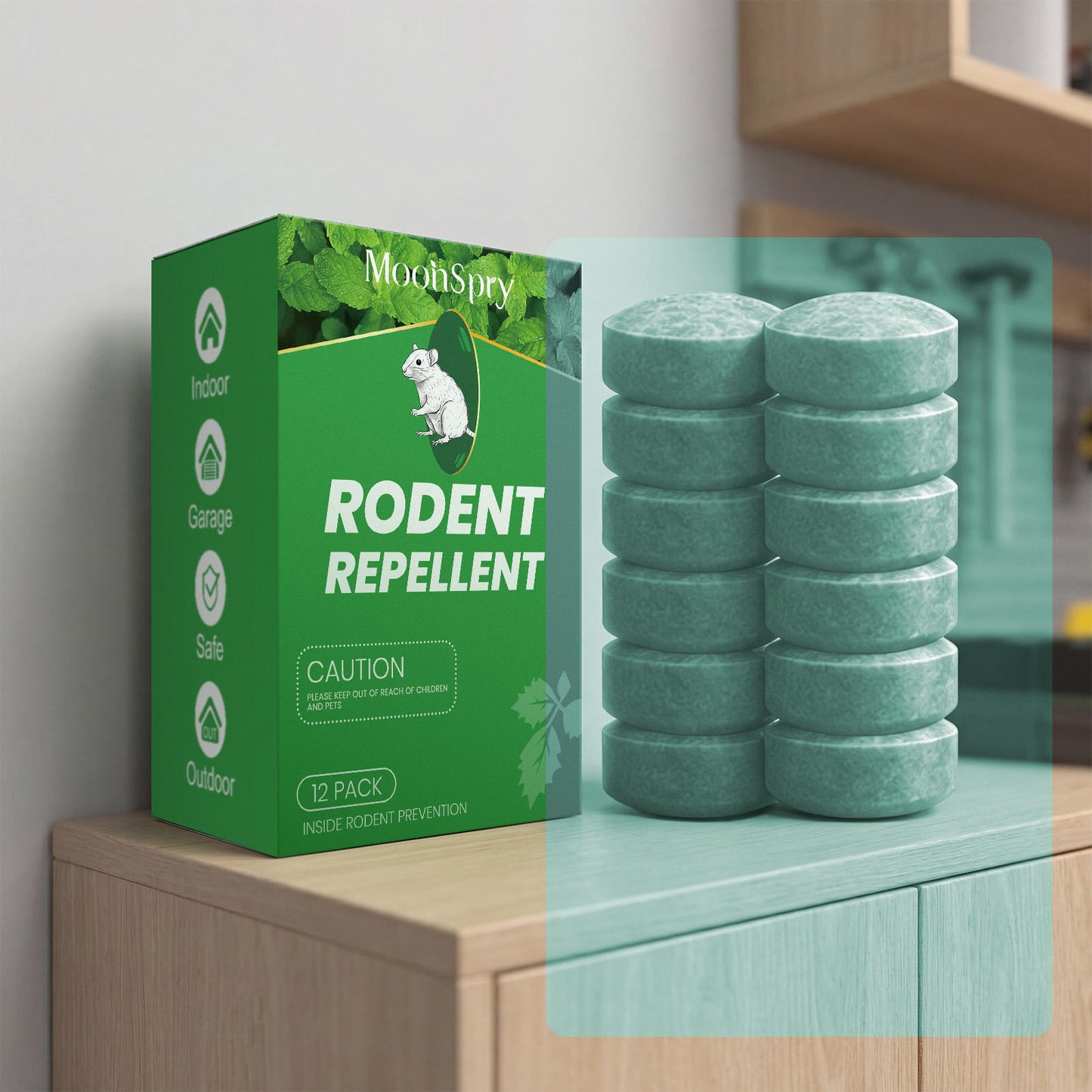 MoonSpry Solid Rodent Repellent Tablets