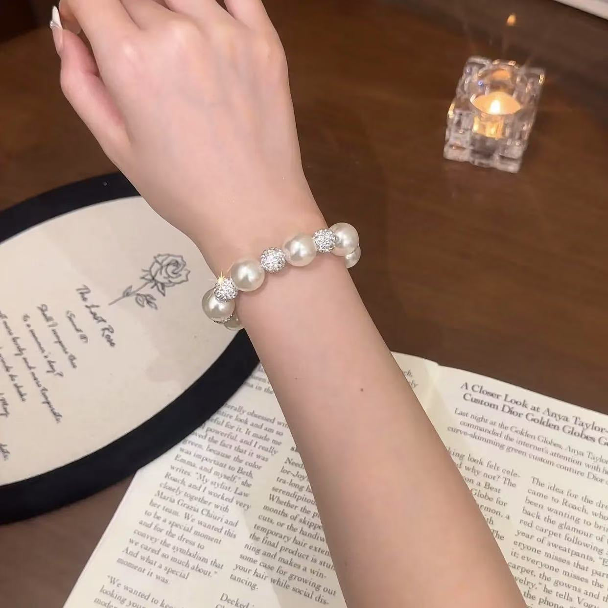 Pearl Bracelet & Hair Tie