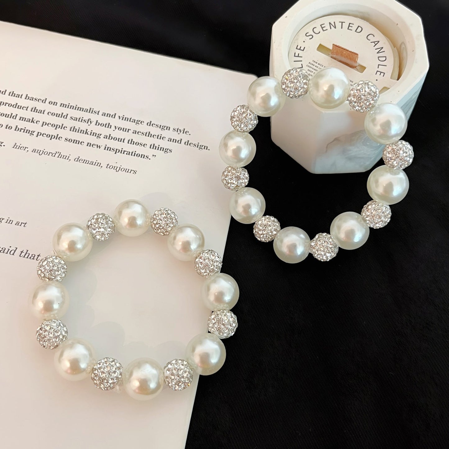 Pearl Bracelet & Hair Tie