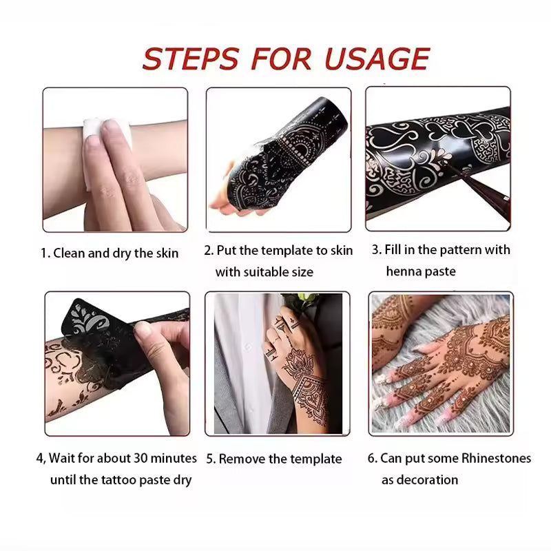 Reusable Stencil for Henna Flower Mehndi Design