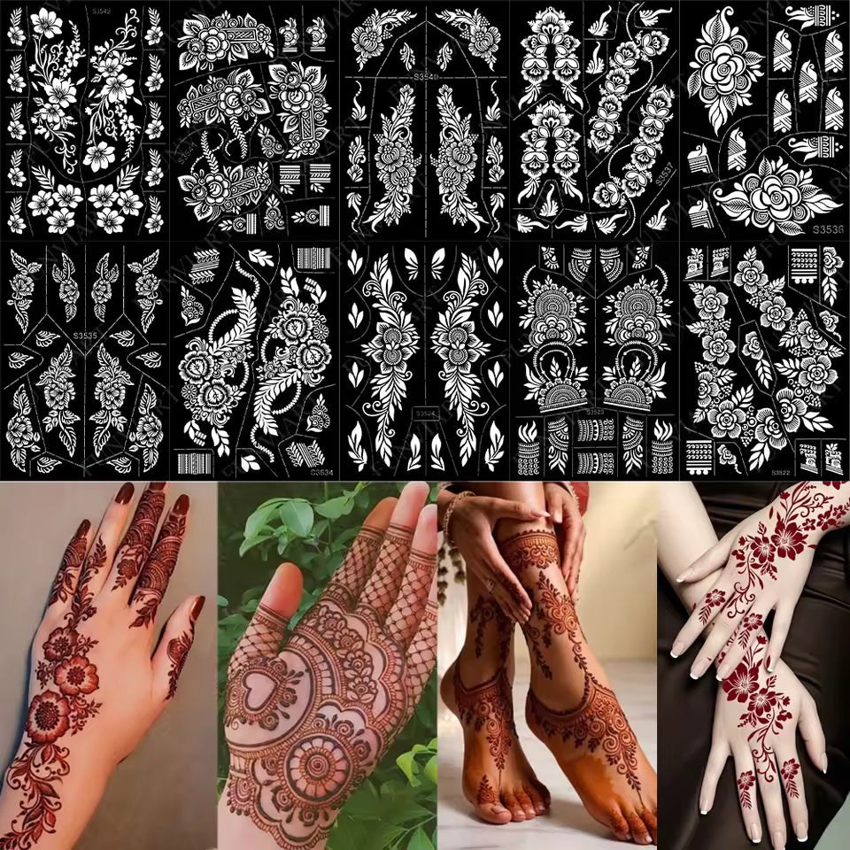 Reusable Stencil for Henna Flower Mehndi Design