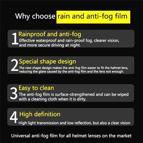 Anti-fog helmet film