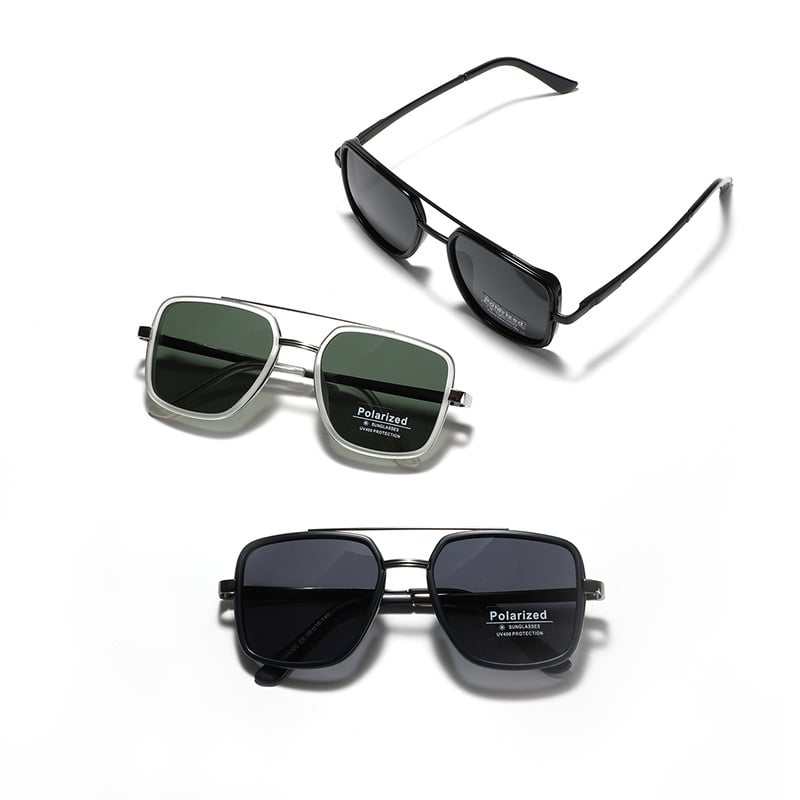 Premium Polarized Geometric Aviator Sunglasses for Men & Women