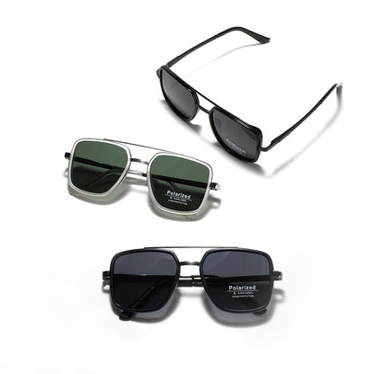 Premium Polarized Geometric Aviator Sunglasses for Men & Women