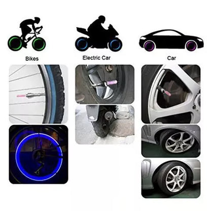 LED Wheel Valve Lights Motion Activated Neon Glow for Cars & Bikes