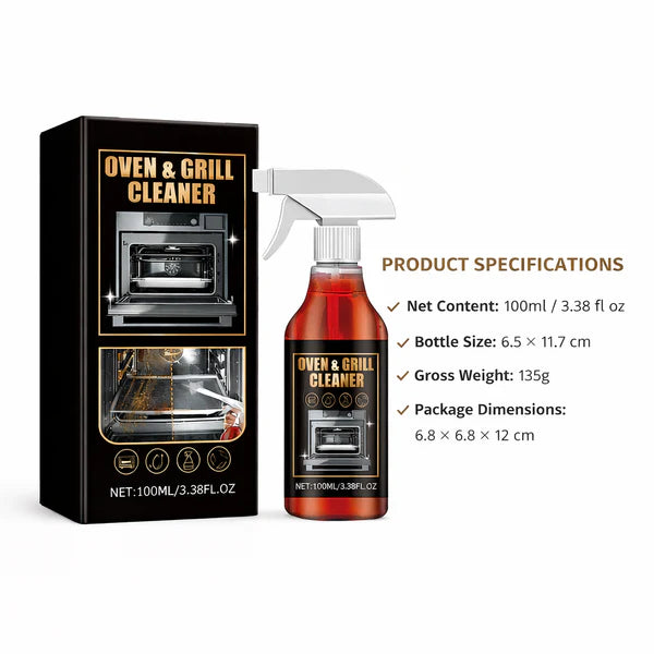 Heavy-Duty Oven & Grill Cleaner Spray Instant Grease & Stain Remover