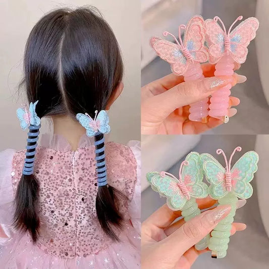 🦋Butterfly Spiral Telephone Wire Tangle Free Hair Bands