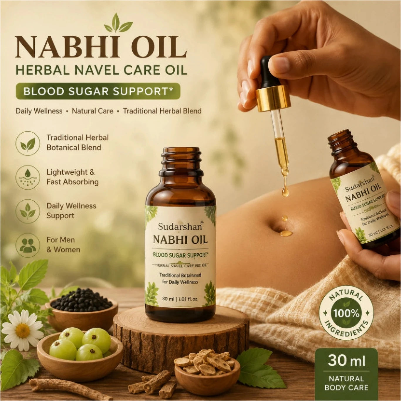 Natural Ayurvedic Nabhi Belly Button Care Oil