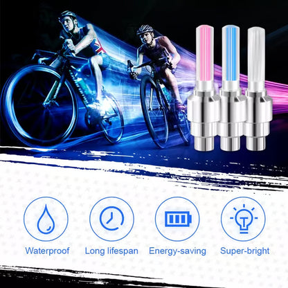 LED Wheel Valve Lights Motion Activated Neon Glow for Cars & Bikes