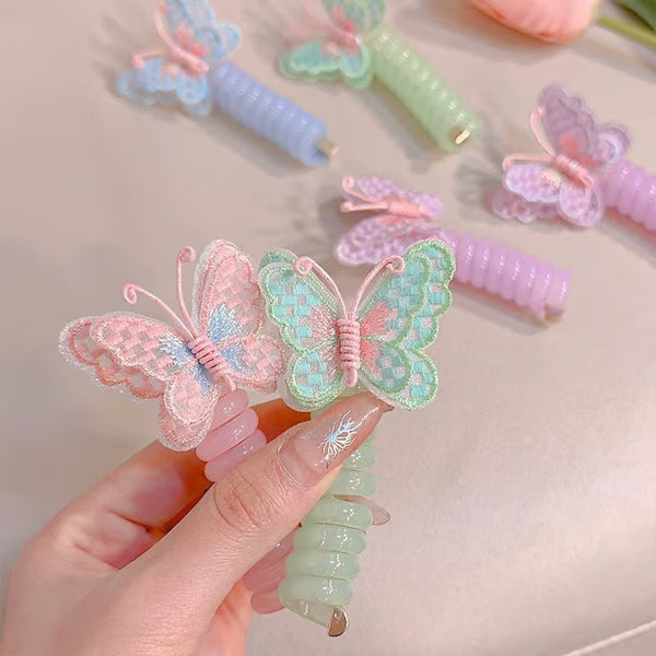 🦋Butterfly Spiral Telephone Wire Tangle Free Hair Bands