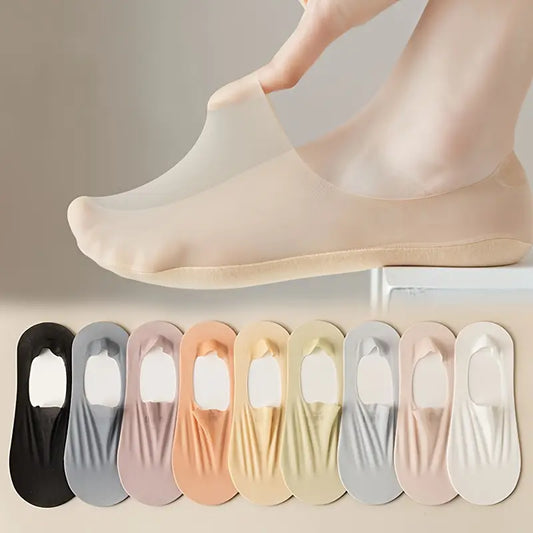 Thin Invisible Socks with Breathable Mesh, Non-Slip and Sweat-Absorbent