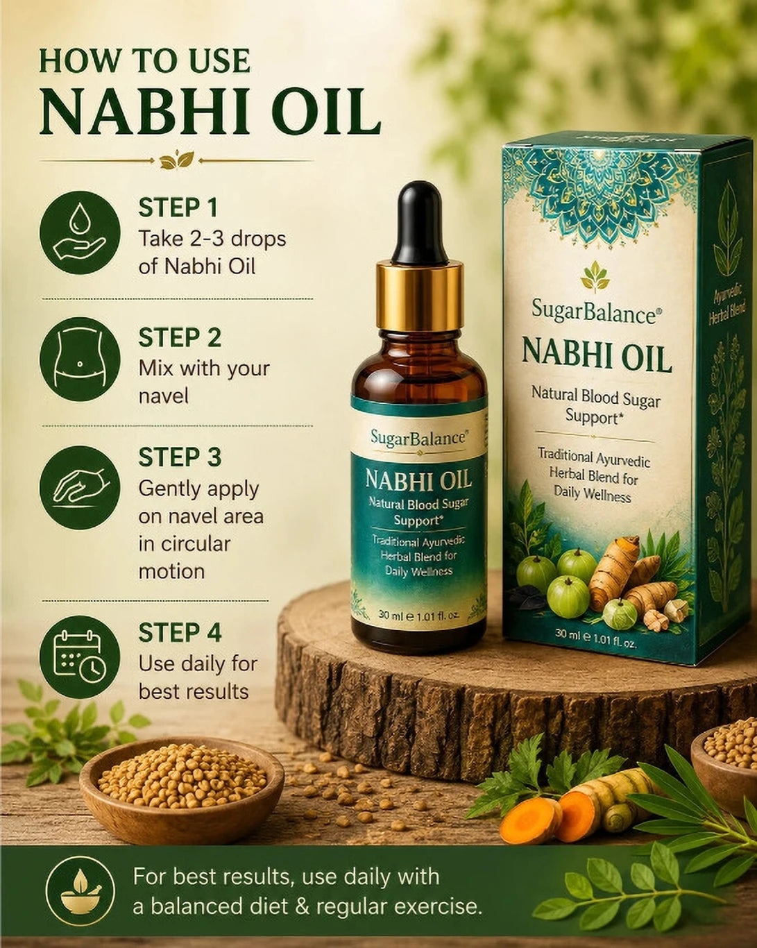 Natural Ayurvedic Nabhi Belly Button Care Oil