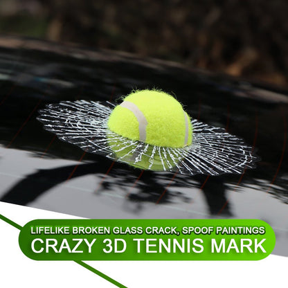2017 Creative Funny Car 3D Balls Sticker 3D Baseball Golf Tennis Ball Hits Car Window Decal Stickers (tennis)