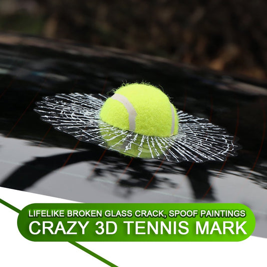 2017 Creative Funny Car 3D Balls Sticker 3D Baseball Golf Tennis Ball Hits Car Window Decal Stickers (tennis)