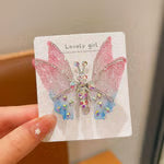 Shimmering Rhinestone Butterfly Wing Hair Clips for Women & Girls