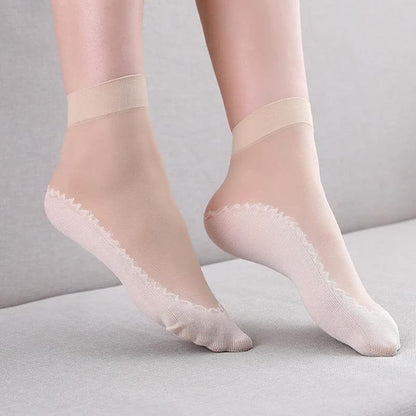 Silky Anti-Slip Cotton Socks（5 pairs/set）