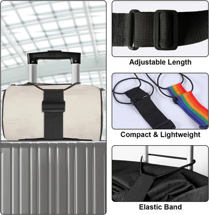 Adjustable Bungee Luggage Connector Straps for Hands-Free Travel