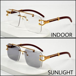 Transition Rimless Cheetah Sunglasses