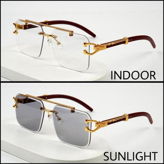Transition Rimless Cheetah Sunglasses