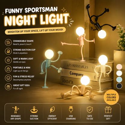 Flexible Cartoon Night Light – Portable & Bendable Desk Lamp