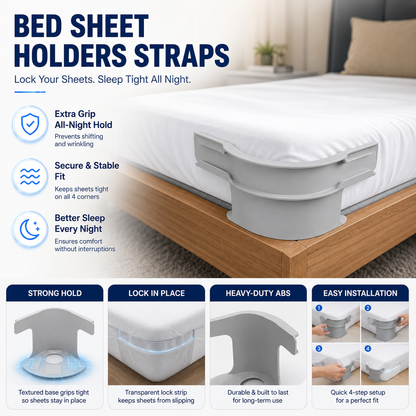 Fitted Bedsheet Gripper with Lock Strips