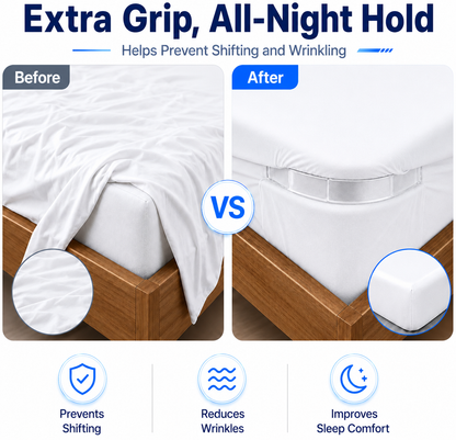 Fitted Bedsheet Gripper with Lock Strips
