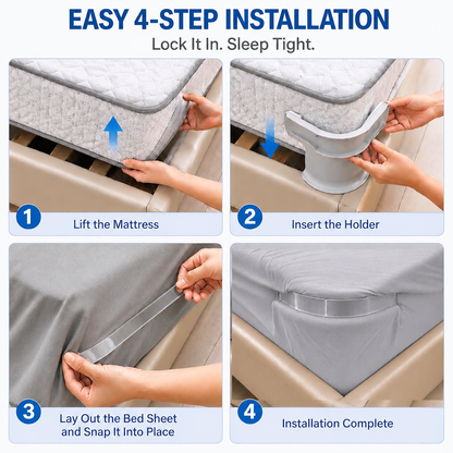 Fitted Bedsheet Gripper with Lock Strips