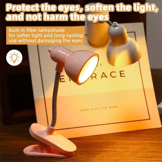 Mini Book Lamp, 360 Rotatable lamp With Clamp
