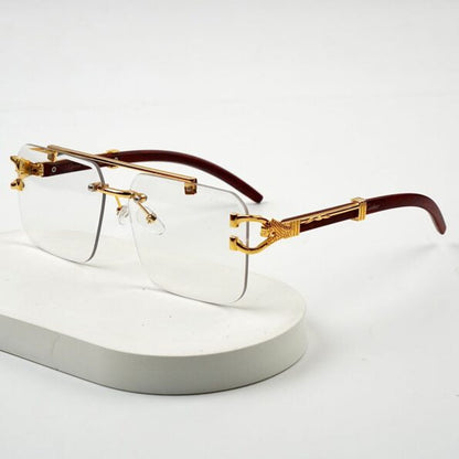 Transition Rimless Cheetah Sunglasses