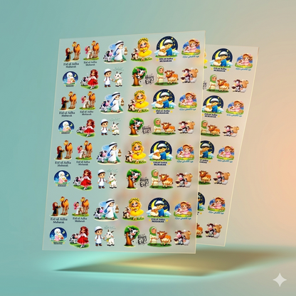 Cute Eid ul Adha Kids Sticker Sheet For Dresses