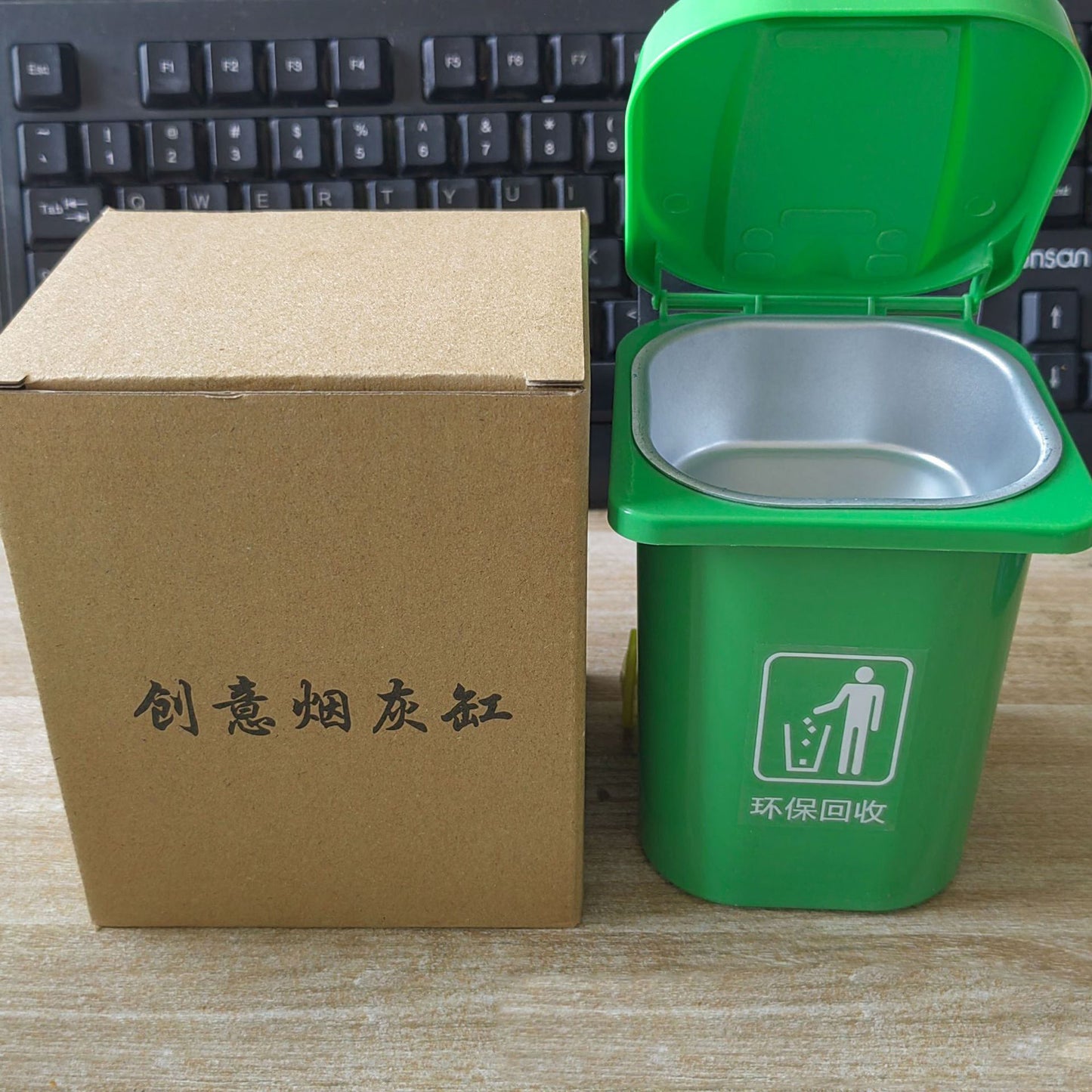 Premium Wall-Mounted Stainless Steel Trash Can Ashtray with Windproof Lid