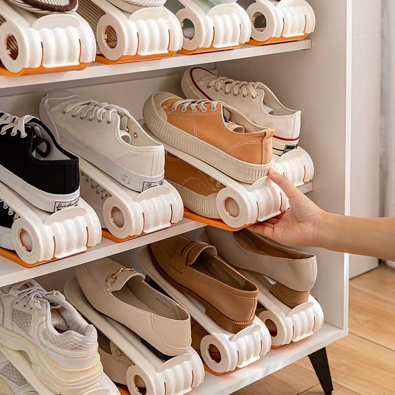 Adjustable Double-Deck Space-Saving Shoe Slot Organizer