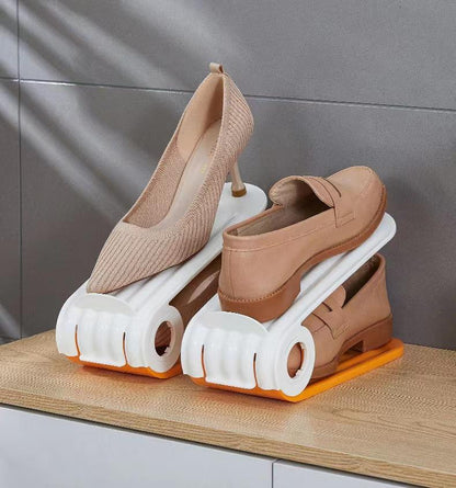 Adjustable Double-Deck Space-Saving Shoe Slot Organizer