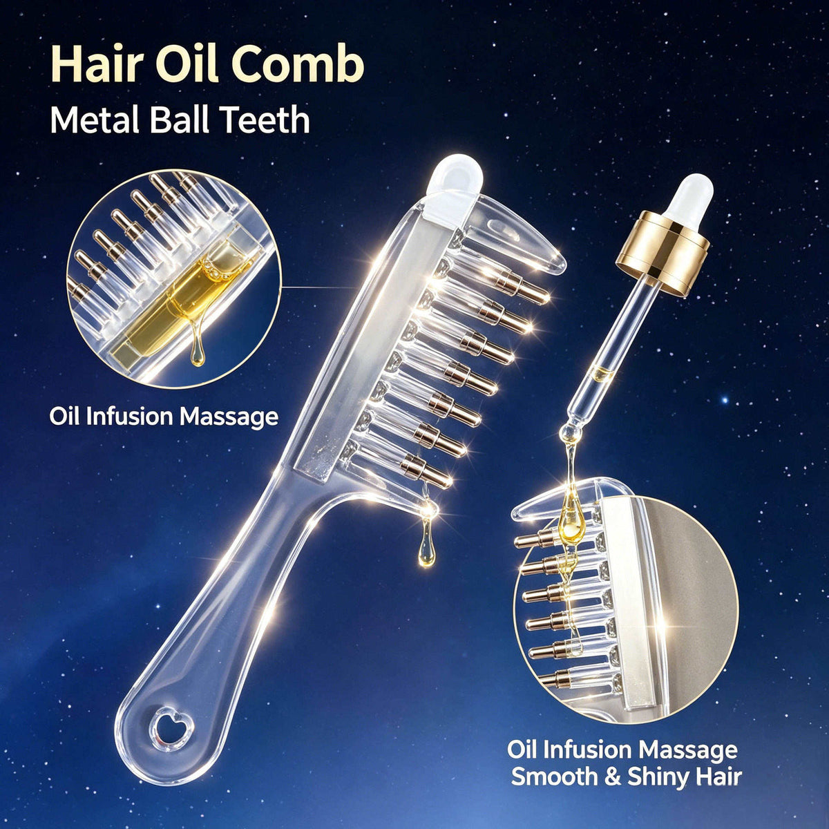 2 in 1 Hair oil applicator comb