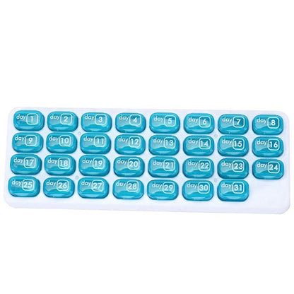 31-Day Portable Keyboard Monthly Medicine Organizer Pill Box