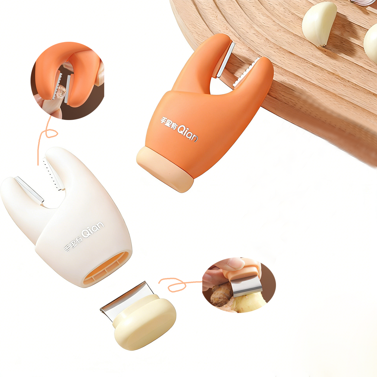 2-in-1 Magnetic Garlic Peeler & Ginger Scraper