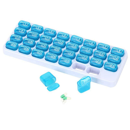 31-Day Portable Keyboard Monthly Medicine Organizer Pill Box