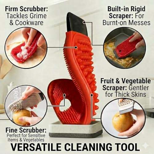 3-in-1 Multifunctional Kitchen Scrub Brush & Pot Scraper
