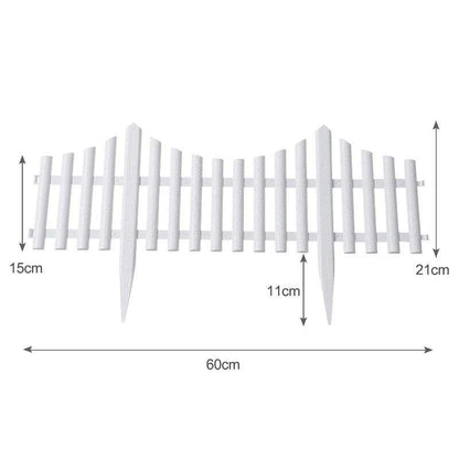Weather-Resistant Decorative White Picket Garden Fence Panels