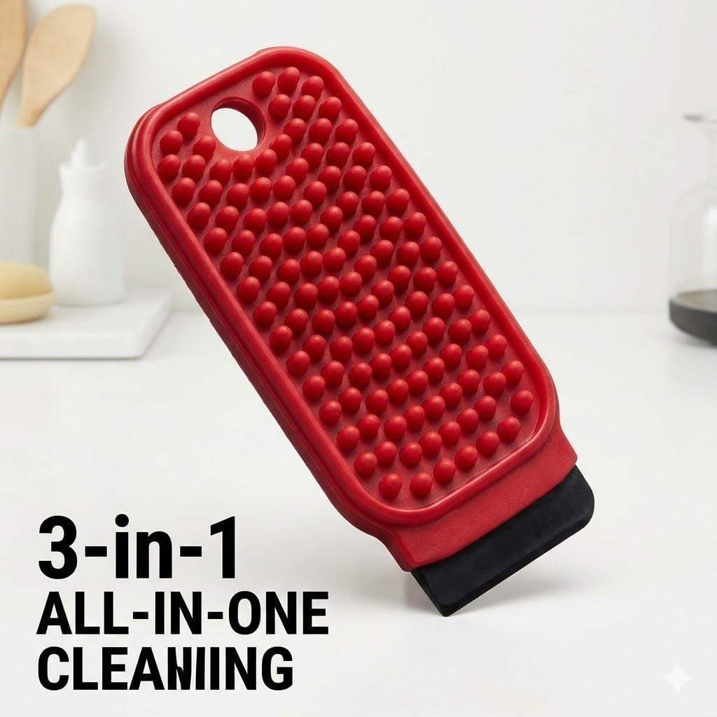 3-in-1 Multifunctional Kitchen Scrub Brush & Pot Scraper