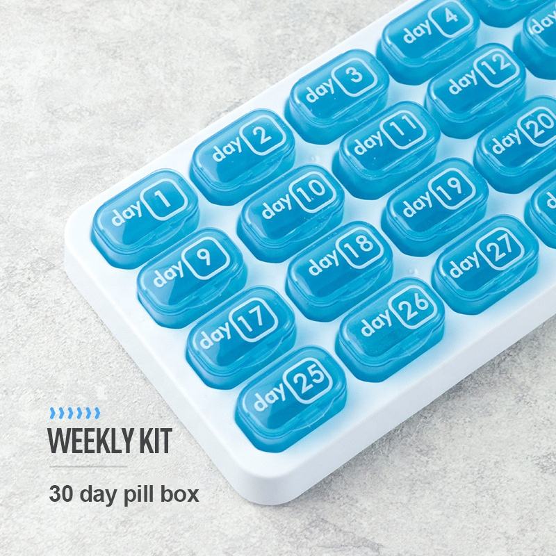 31-Day Portable Keyboard Monthly Medicine Organizer Pill Box