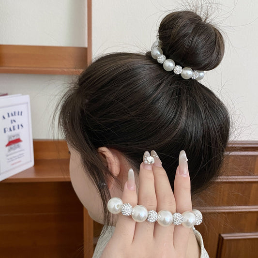 Pearl Bracelet & Hair Tie