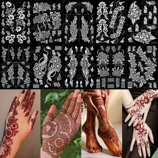 Reusable Stencil for Henna Flower Mehndi Design