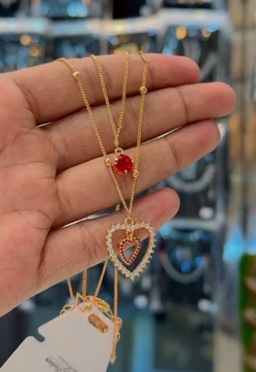 Elegant Layered Heart Necklace