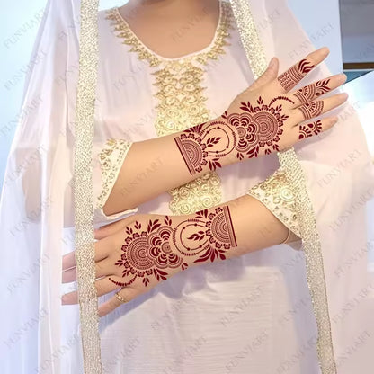Reusable Stencil for Henna Flower Mehndi Design