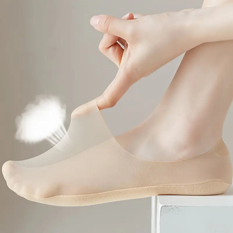 Thin Invisible Socks with Breathable Mesh, Non-Slip and Sweat-Absorbent